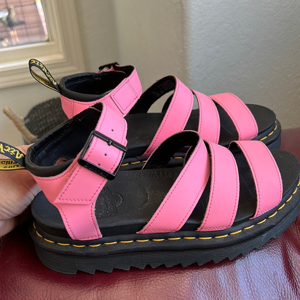 Womens lemonade pink Dr Martens sandals